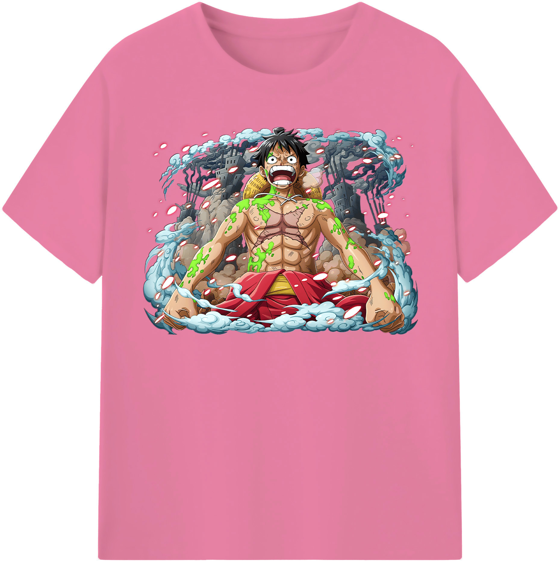 ワンピース モンキー・D・ルフィ ONE PIECE Monkey D. Luffy 綿100％半袖Tシャツ（フロントプリント）